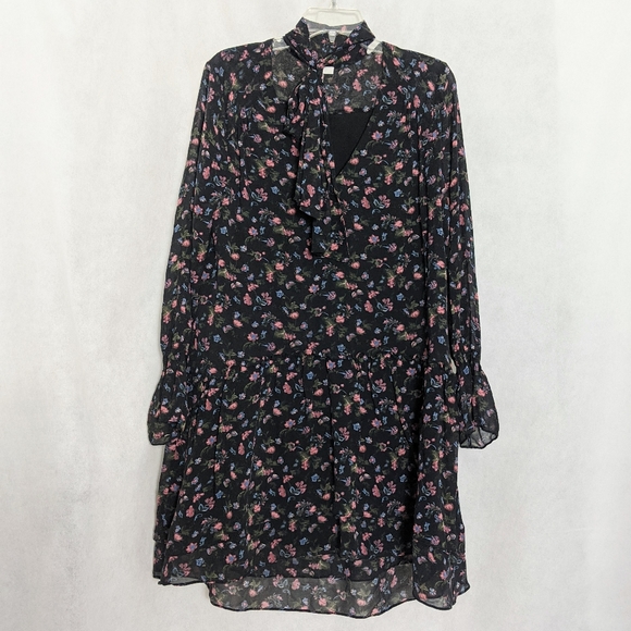 Jamira 100% Silk Chiffon Ruffle Peasant Dress - Picture 2 of 7